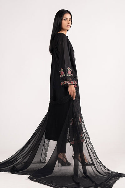 Maria B | RTW | 3 Piece Embroidered Dobby Lawn Suit-Brand:Maria B-Type:Luxury Pret-Black - House of Maryam- Buy in UK, USA