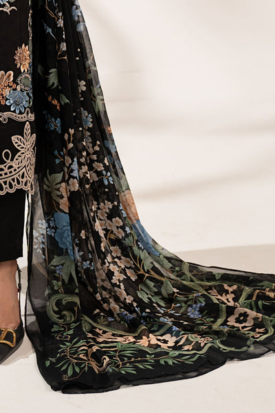 Maria B | RTW | 3 Piece Embroidered Dobby Lawn Suit-Brand:Maria B-Type:Luxury Pret-Black - House of Maryam- Buy in UK, USA