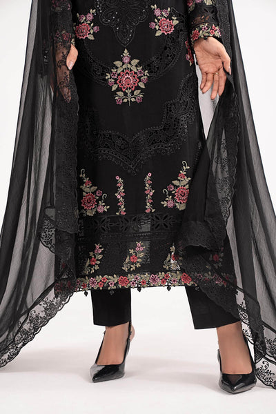 Maria B | RTW | 3 Piece Embroidered Dobby Lawn Suit-Brand:Maria B-Type:Luxury Pret-Black - House of Maryam- Buy in UK, USA