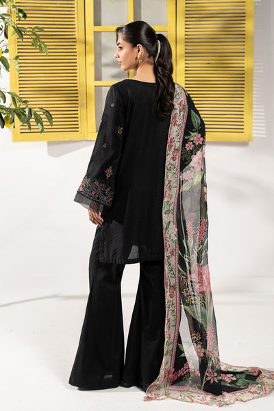Maria B | RTW | 3 Piece Embroidered Dobby Lawn Suit-Brand:Maria B-Type:Luxury Pret-Black - House of Maryam- Buy in UK, USA