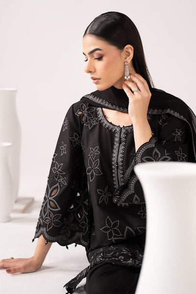 Maria B | RTW | 3 Piece Embroidered Dobby Lawn Suit-Brand:Maria B-Type:Luxury Pret-Black - House of Maryam- Buy in UK, USA