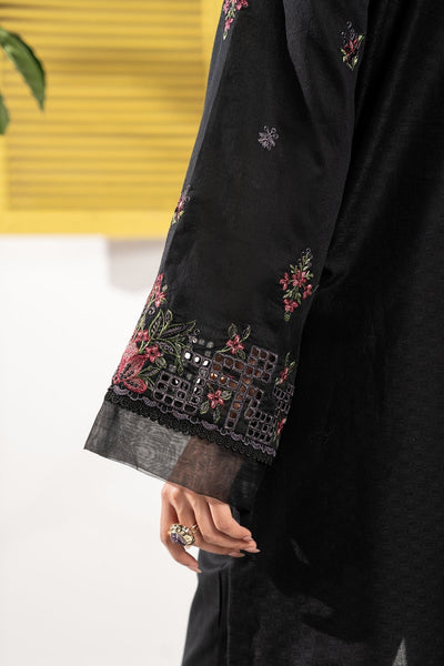 Maria B | RTW | 3 Piece Embroidered Dobby Lawn Suit-Brand:Maria B-Type:Luxury Pret-Black - House of Maryam- Buy in UK, USA
