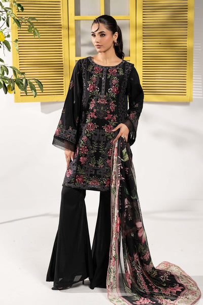 Maria B | RTW | 3 Piece Embroidered Dobby Lawn Suit-Brand:Maria B-Type:Luxury Pret-Black - House of Maryam- Buy in UK, USA