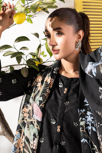 Maria B | RTW | 3 Piece Embroidered Dobby Lawn Suit-Brand:Maria B-Type:Luxury Pret-Black - House of Maryam- Buy in UK, USA