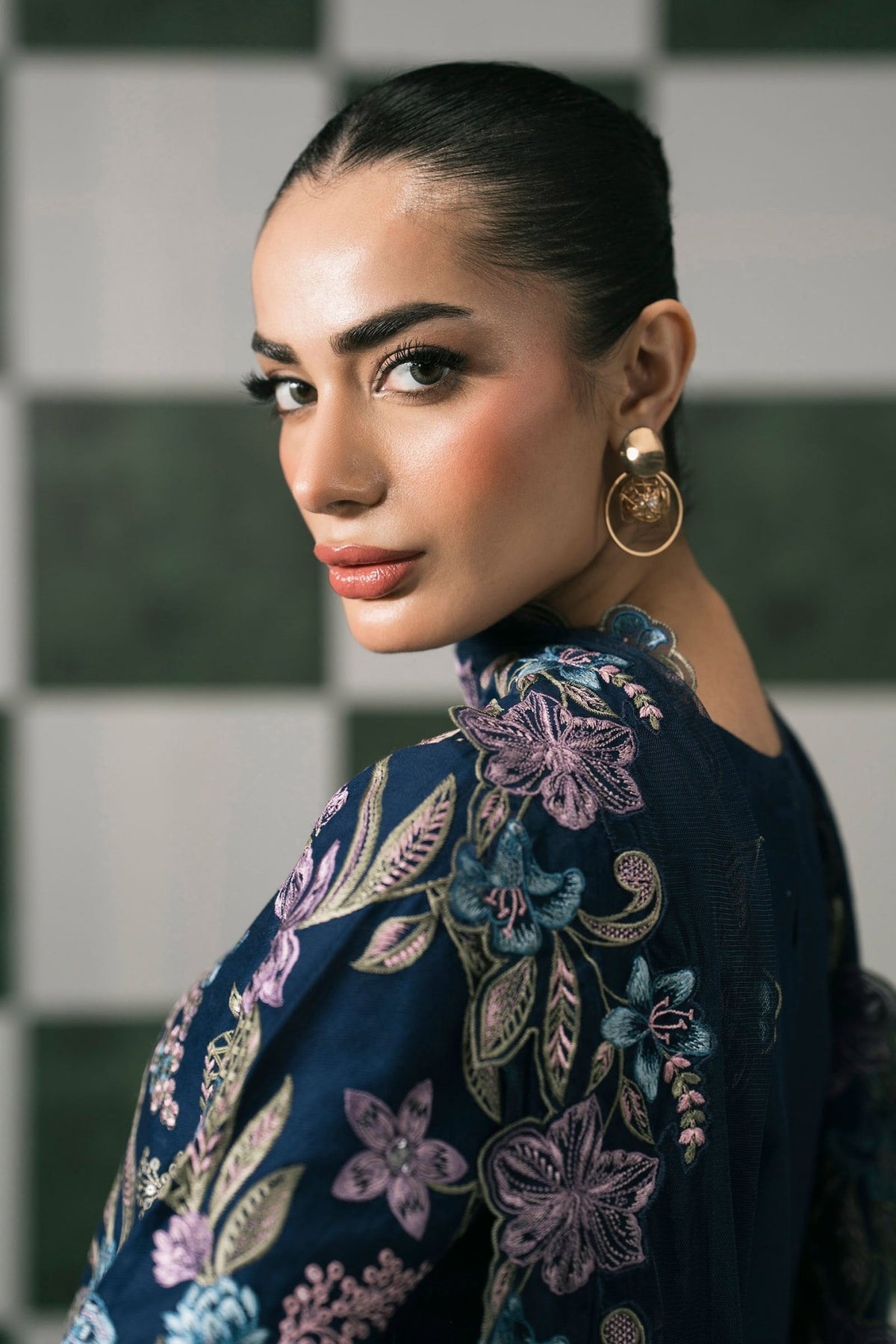 Maria B | RTW | 3 Piece Embroidered Dobby Lawn Suit-Brand:Maria B-Type:Luxury Pret-Blue - House of Maryam- Buy in UK, USA