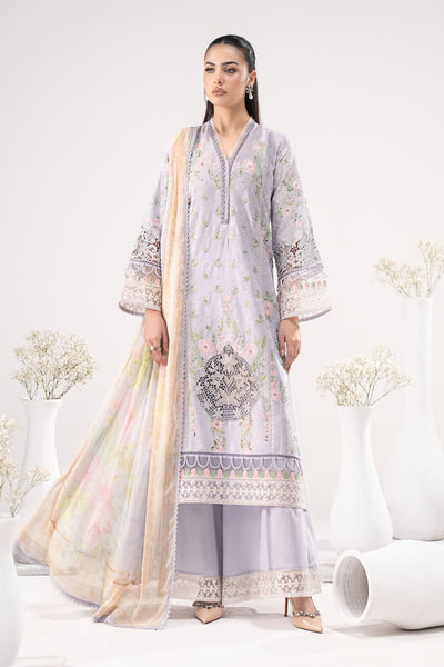 Maria B | RTW | 3 Piece Embroidered Dobby Lawn Suit-Brand:Maria B-Type:Luxury Pret-Blue - House of Maryam- Buy in UK, USA