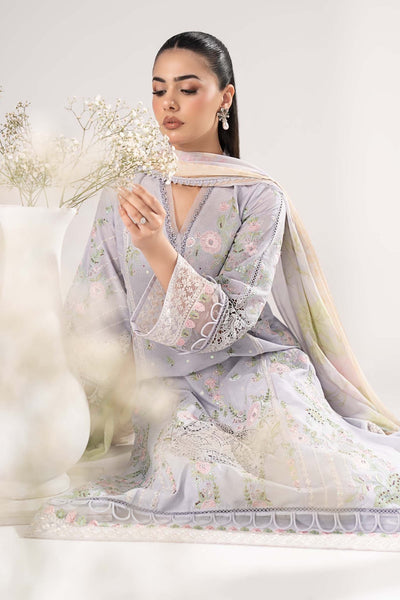 Maria B | RTW | 3 Piece Embroidered Dobby Lawn Suit-Brand:Maria B-Type:Luxury Pret-Blue - House of Maryam- Buy in UK, USA