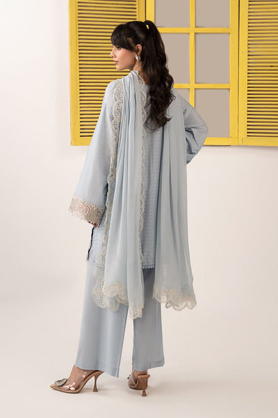 Maria B | RTW | 3 Piece Embroidered Dobby Lawn Suit-Brand:Maria B-Type:Luxury Pret-Blue - House of Maryam- Buy in UK, USA