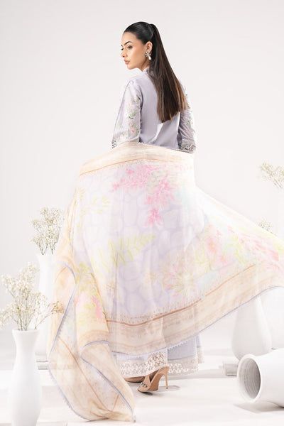 Maria B | RTW | 3 Piece Embroidered Dobby Lawn Suit-Brand:Maria B-Type:Luxury Pret-Blue - House of Maryam- Buy in UK, USA