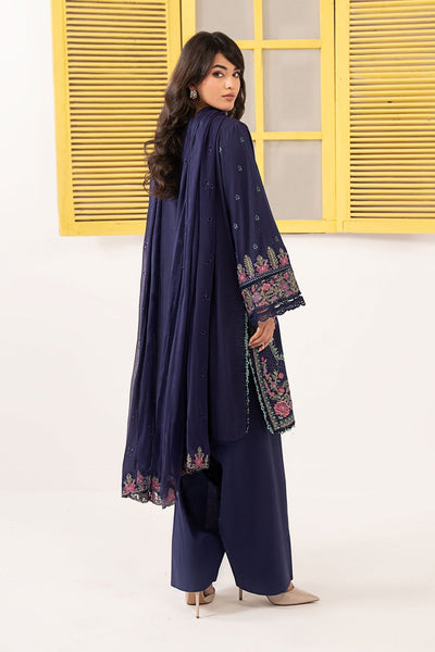 Maria B | RTW | 3 Piece Embroidered Dobby Lawn Suit-Brand:Maria B-Type:Luxury Pret-Blue - House of Maryam- Buy in UK, USA