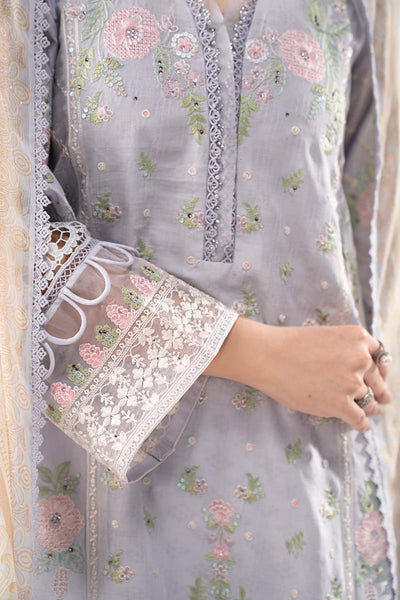 Maria B | RTW | 3 Piece Embroidered Dobby Lawn Suit-Brand:Maria B-Type:Luxury Pret-Blue - House of Maryam- Buy in UK, USA