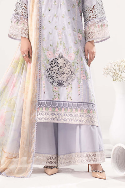Maria B | RTW | 3 Piece Embroidered Dobby Lawn Suit-Brand:Maria B-Type:Luxury Pret-Blue - House of Maryam- Buy in UK, USA