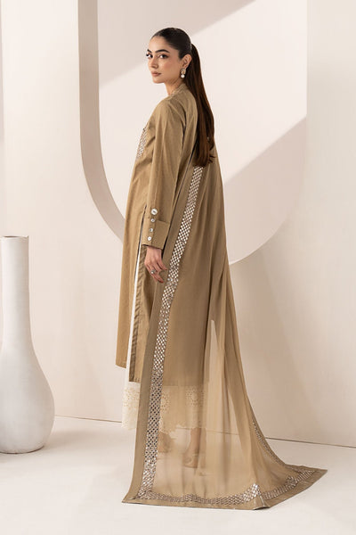 Maria B | RTW | 3 Piece Embroidered Dobby Lawn Suit-Brand:Maria B-Type:Luxury Pret-Brown - House of Maryam- Buy in UK, USA