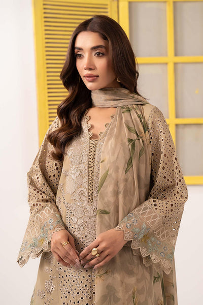 Maria B | RTW | 3 Piece Embroidered Dobby Lawn Suit-Brand:Maria B-Type:Luxury Pret-Brown - House of Maryam- Buy in UK, USA