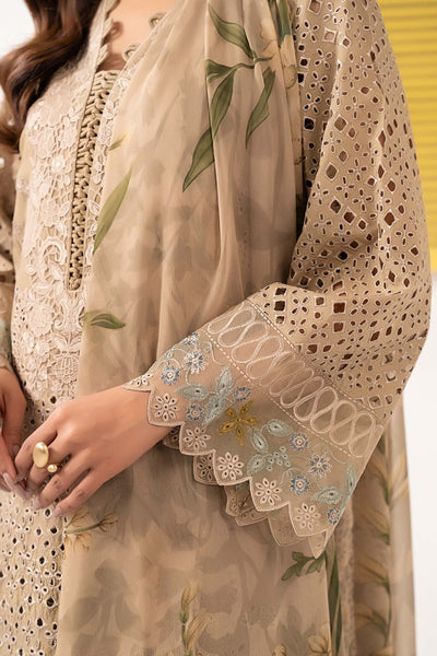 Maria B | RTW | 3 Piece Embroidered Dobby Lawn Suit-Brand:Maria B-Type:Luxury Pret-Brown - House of Maryam- Buy in UK, USA