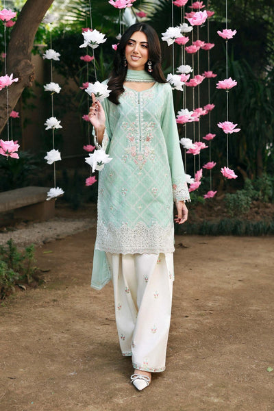Maria B | RTW | 3 Piece Embroidered Dobby Lawn Suit-Brand:Maria B-Type:Luxury Pret-Ferozi - House of Maryam- Buy in UK, USA