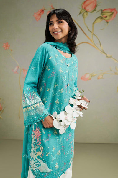 Maria B | RTW | 3 Piece Embroidered Dobby Lawn Suit-Brand:Maria B-Type:Luxury Pret-Ferozi - House of Maryam- Buy in UK, USA