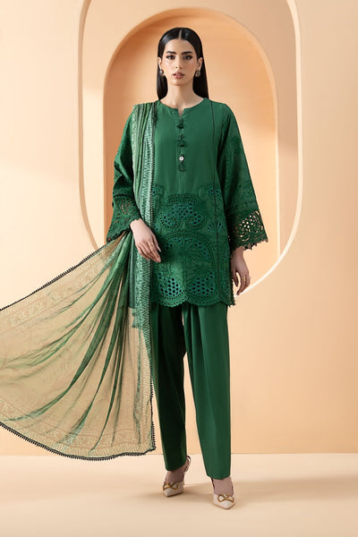 Maria B | RTW | 3 Piece Embroidered Dobby Lawn Suit-Brand:Maria B-Type:Luxury Pret-Green - House of Maryam- Buy in UK, USA