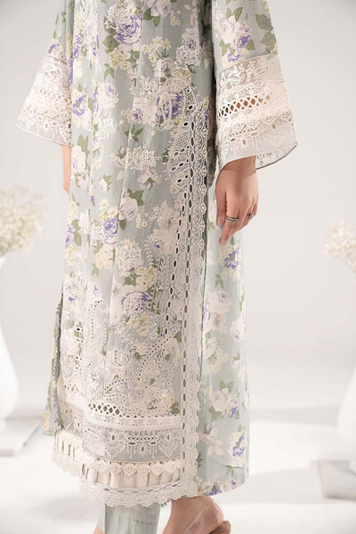 Maria B | RTW | 3 Piece Embroidered Dobby Lawn Suit-Brand:Maria B-Type:Luxury Pret-Green - House of Maryam- Buy in UK, USA