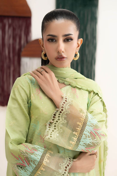 Maria B | RTW | 3 Piece Embroidered Dobby Lawn Suit-Brand:Maria B-Type:Luxury Pret-Green - House of Maryam- Buy in UK, USA