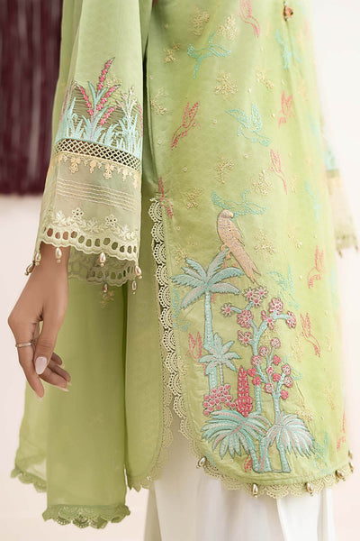 Maria B | RTW | 3 Piece Embroidered Dobby Lawn Suit-Brand:Maria B-Type:Luxury Pret-Green - House of Maryam- Buy in UK, USA