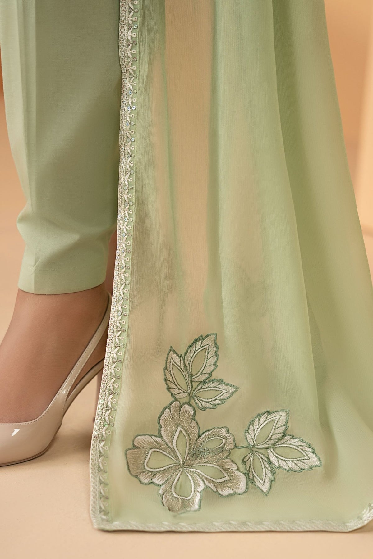 Maria B | RTW | 3 Piece Embroidered Dobby Lawn Suit-Brand:Maria B-Type:Luxury Pret-Green - House of Maryam- Buy in UK, USA