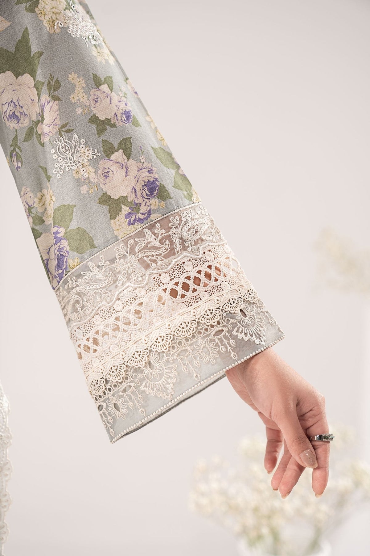 Maria B | RTW | 3 Piece Embroidered Dobby Lawn Suit-Brand:Maria B-Type:Luxury Pret-Green - House of Maryam- Buy in UK, USA
