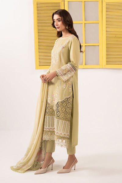 Maria B | RTW | 3 Piece Embroidered Dobby Lawn Suit-Brand:Maria B-Type:Luxury Pret-Green - House of Maryam- Buy in UK, USA