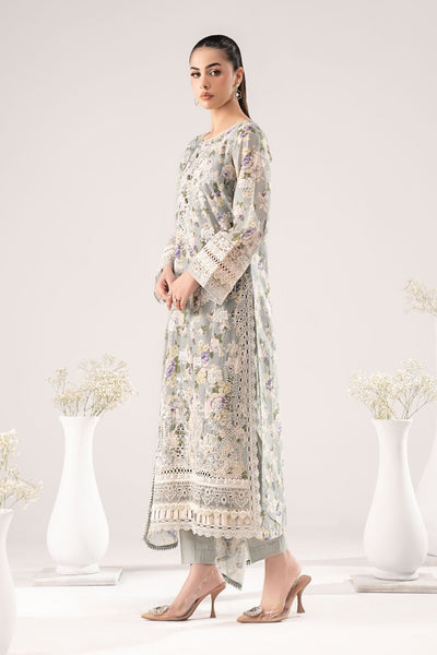 Maria B | RTW | 3 Piece Embroidered Dobby Lawn Suit-Brand:Maria B-Type:Luxury Pret-Green - House of Maryam- Buy in UK, USA
