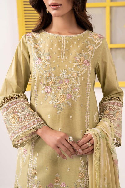 Maria B | RTW | 3 Piece Embroidered Dobby Lawn Suit-Brand:Maria B-Type:Luxury Pret-Green - House of Maryam- Buy in UK, USA