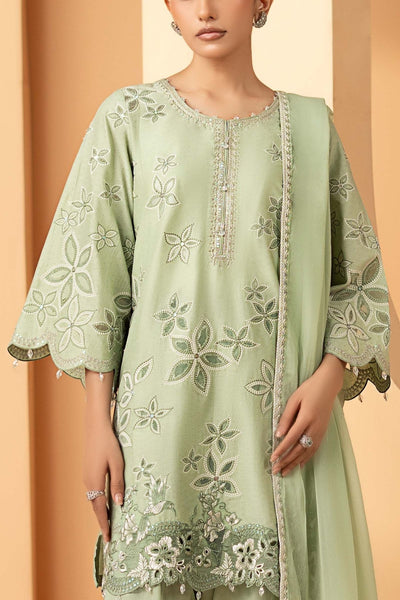 Maria B | RTW | 3 Piece Embroidered Dobby Lawn Suit-Brand:Maria B-Type:Luxury Pret-Green - House of Maryam- Buy in UK, USA