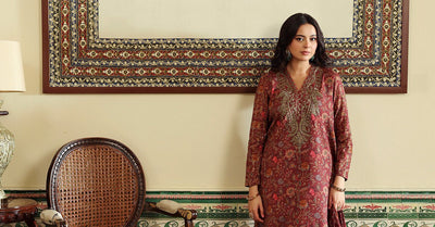 Maria B | RTW | 3 Piece Embroidered Dobby Lawn Suit-Brand:Maria B-Type:Luxury Pret-Maroon - House of Maryam- Buy in UK, USA