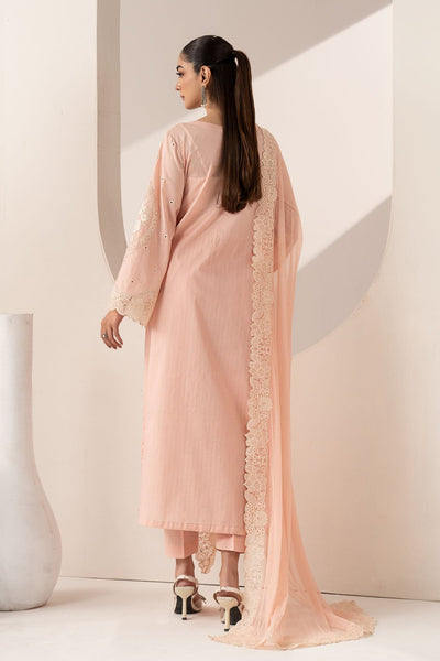Maria B | RTW | 3 Piece Embroidered Dobby Lawn Suit-Brand:Maria B-Type:Luxury Pret-Pink - House of Maryam- Buy in UK, USA