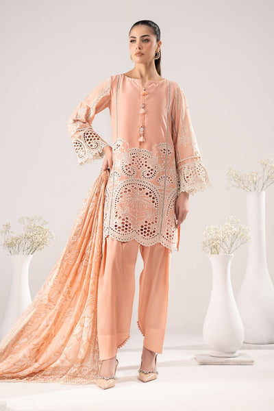 Maria B | RTW | 3 Piece Embroidered Dobby Lawn Suit-Brand:Maria B-Type:Luxury Pret-Pink - House of Maryam- Buy in UK, USA