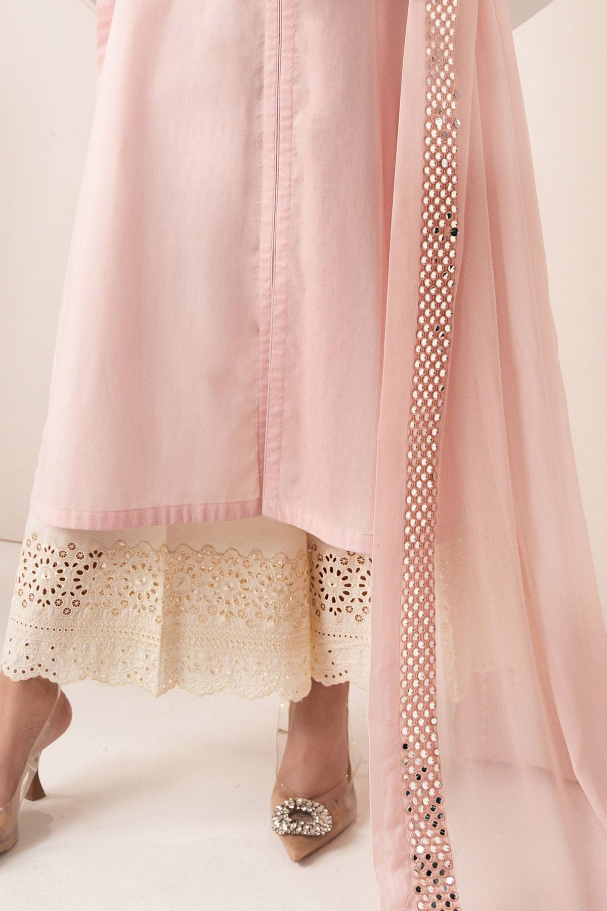 Maria B | RTW | 3 Piece Embroidered Dobby Lawn Suit-Brand:Maria B-Type:Luxury Pret-Pink - House of Maryam- Buy in UK, USA
