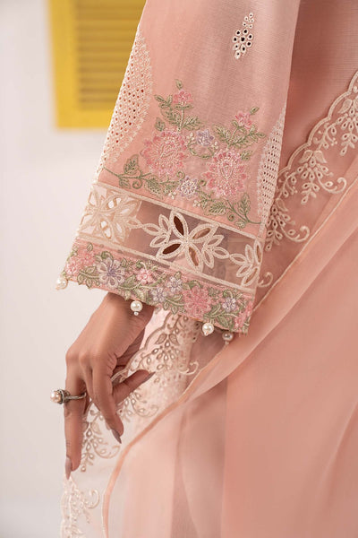 Maria B | RTW | 3 Piece Embroidered Dobby Lawn Suit-Brand:Maria B-Type:Luxury Pret-Pink - House of Maryam- Buy in UK, USA