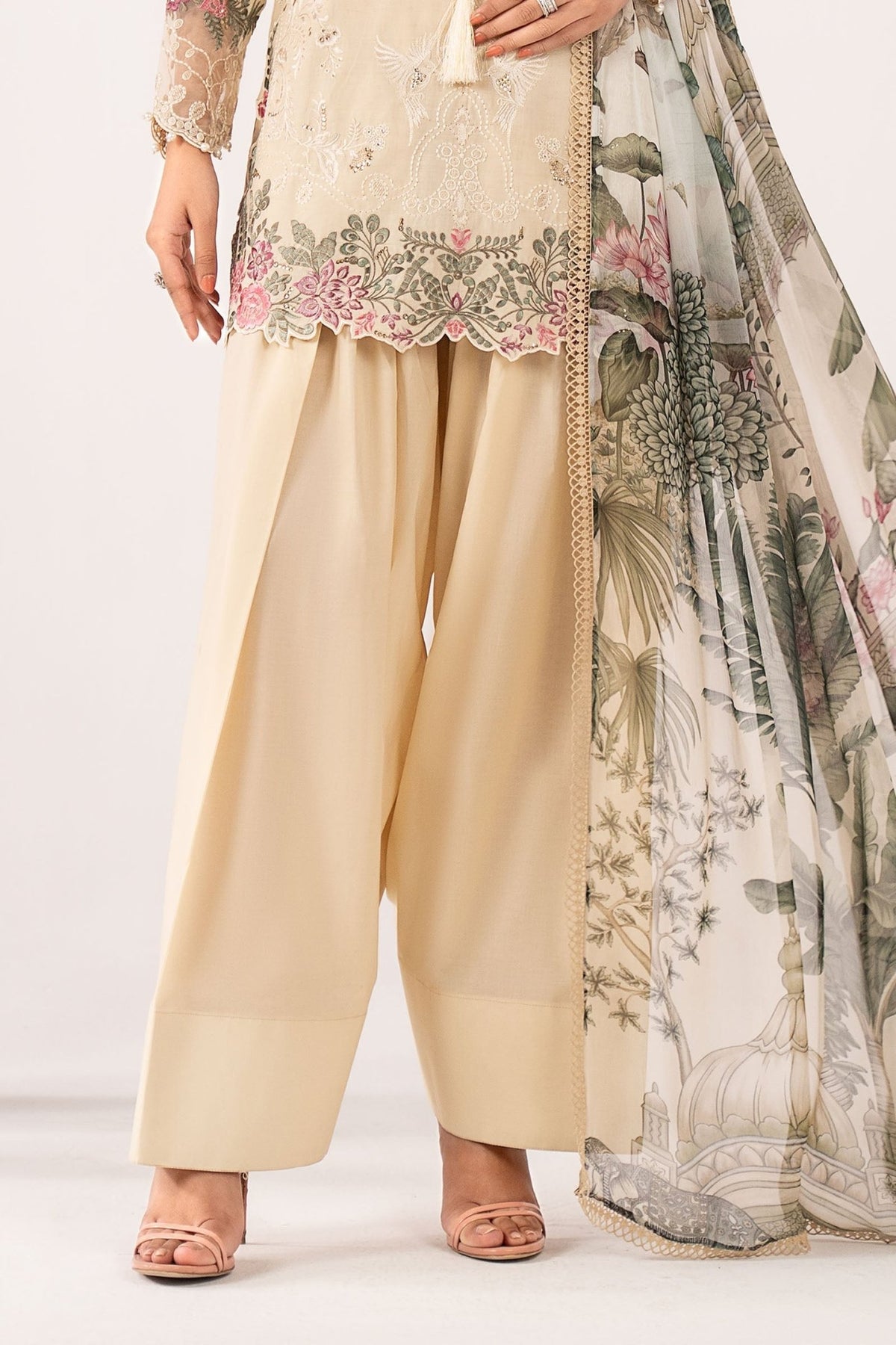 Maria B | RTW | 3 Piece Embroidered Dobby Lawn Suit-Brand:Maria B-Type:Luxury Pret-White - House of Maryam- Buy in UK, USA