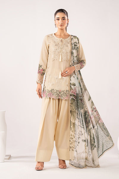 Maria B | RTW | 3 Piece Embroidered Dobby Lawn Suit-Brand:Maria B-Type:Luxury Pret-White - House of Maryam- Buy in UK, USA