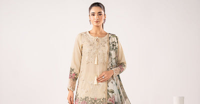 Maria B | RTW | 3 Piece Embroidered Dobby Lawn Suit-Brand:Maria B-Type:Luxury Pret-White - House of Maryam- Buy in UK, USA