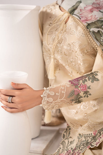 Maria B | RTW | 3 Piece Embroidered Dobby Lawn Suit-Brand:Maria B-Type:Luxury Pret-White - House of Maryam- Buy in UK, USA