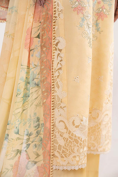 Maria B | RTW | 3 Piece Embroidered Dobby Lawn Suit-Brand:Maria B-Type:Luxury Pret-Yellow - House of Maryam- Buy in UK, USA