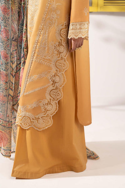 Maria B | RTW | 3 Piece Embroidered Dobby Lawn Suit-Brand:Maria B-Type:Luxury Pret-Yellow - House of Maryam- Buy in UK, USA
