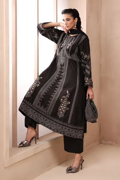 Maria B | RTW | 3 Piece Embroidered Dobby Suit-Brand:Maria B-Type:Luxury Pret-Black - House of Maryam- Buy in UK, USA
