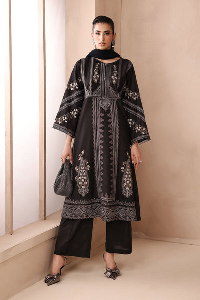 Maria B | RTW | 3 Piece Embroidered Dobby Suit-Brand:Maria B-Type:Luxury Pret-Black - House of Maryam- Buy in UK, USA