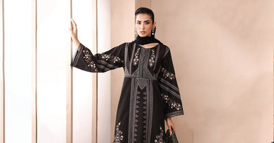 Maria B | RTW | 3 Piece Embroidered Dobby Suit-Brand:Maria B-Type:Luxury Pret-Black - House of Maryam- Buy in UK, USA