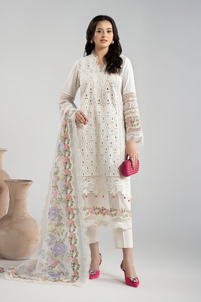Maria B | RTW | 3 Piece Embroidered Dobby Suit-Brand:Maria B-Type:Luxury Pret-White - House of Maryam- Buy in UK, USA