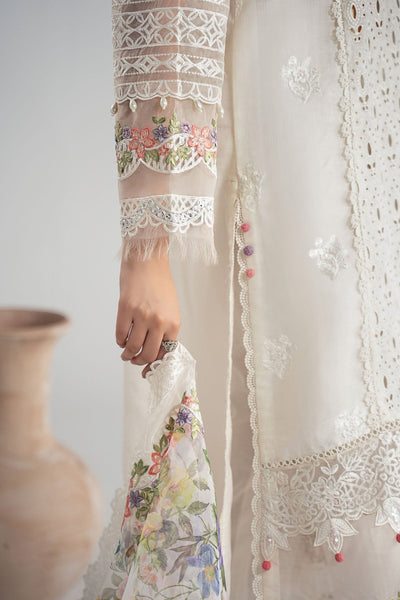 Maria B | RTW | 3 Piece Embroidered Dobby Suit-Brand:Maria B-Type:Luxury Pret-White - House of Maryam- Buy in UK, USA