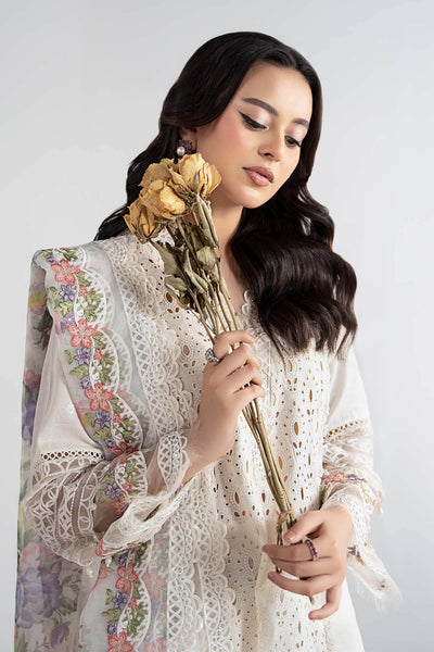 Maria B | RTW | 3 Piece Embroidered Dobby Suit-Brand:Maria B-Type:Luxury Pret-White - House of Maryam- Buy in UK, USA