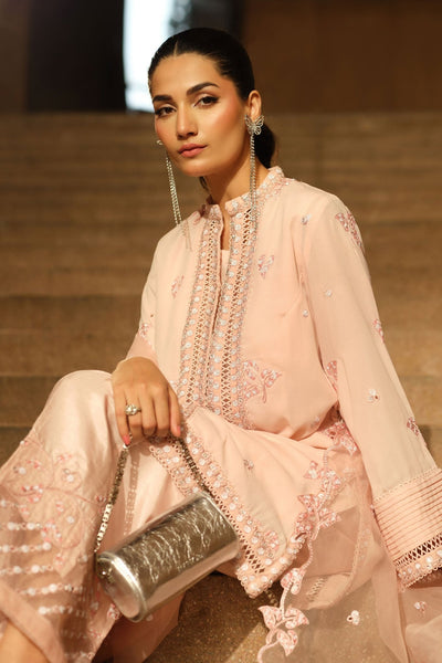 Maria B | RTW | 3 Piece Embroidered Georgette Suit-Brand:Maria B-Type:Luxury Formals-Pink - House of Maryam- Buy in UK, USA