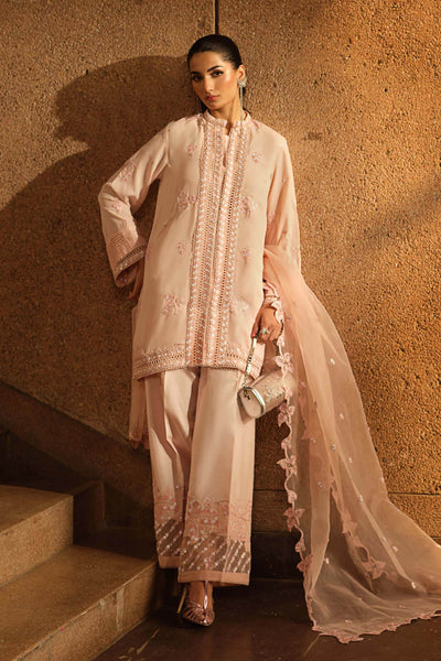 Maria B | RTW | 3 Piece Embroidered Georgette Suit-Brand:Maria B-Type:Luxury Formals-Pink - House of Maryam- Buy in UK, USA